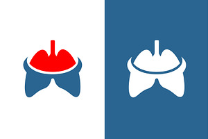 A red and white graphic of a lung, an Object Illustration by GraphiShop