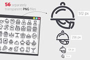 Restaurant Line Icons Set, an Outline Icon by Voysla's Shop (Thumbnail 3 of 4)
