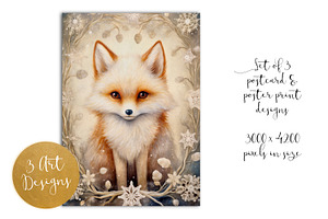 Snow Animals Mini Postcard Set