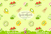 Cute kawaii matcha seamless, a Background Graphic by K.JackArtwork (Thumbnail 1 of 7)