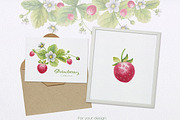Strawberries watercolor, a Food Illustration by oKOLOstyle (Thumbnail 5 of 5)