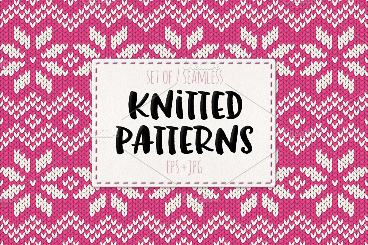 Set of 7 knitted seamless patterns, a Pattern Graphic by Art of Sun (Photo 1 of 3)