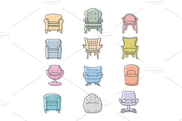 Armchair Icon Set