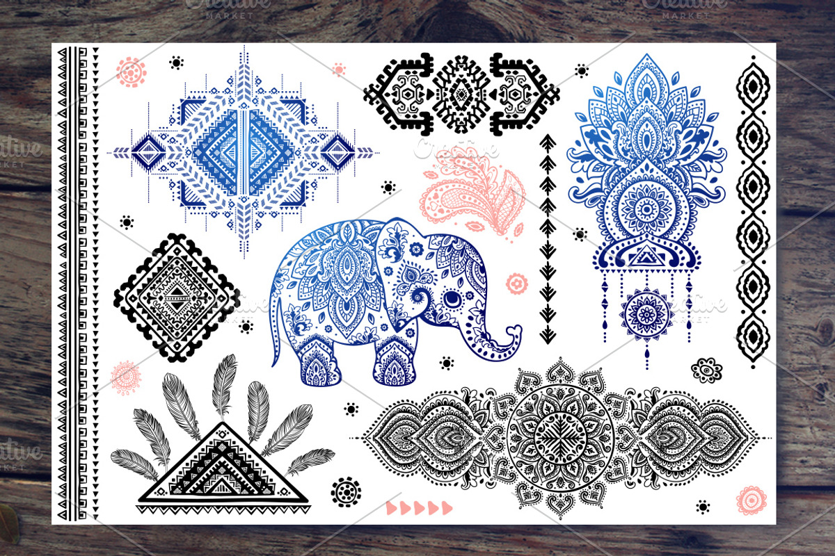 Set of Bohemian style flash tattoos, an Icon by Transia (Photo 2 of 5)