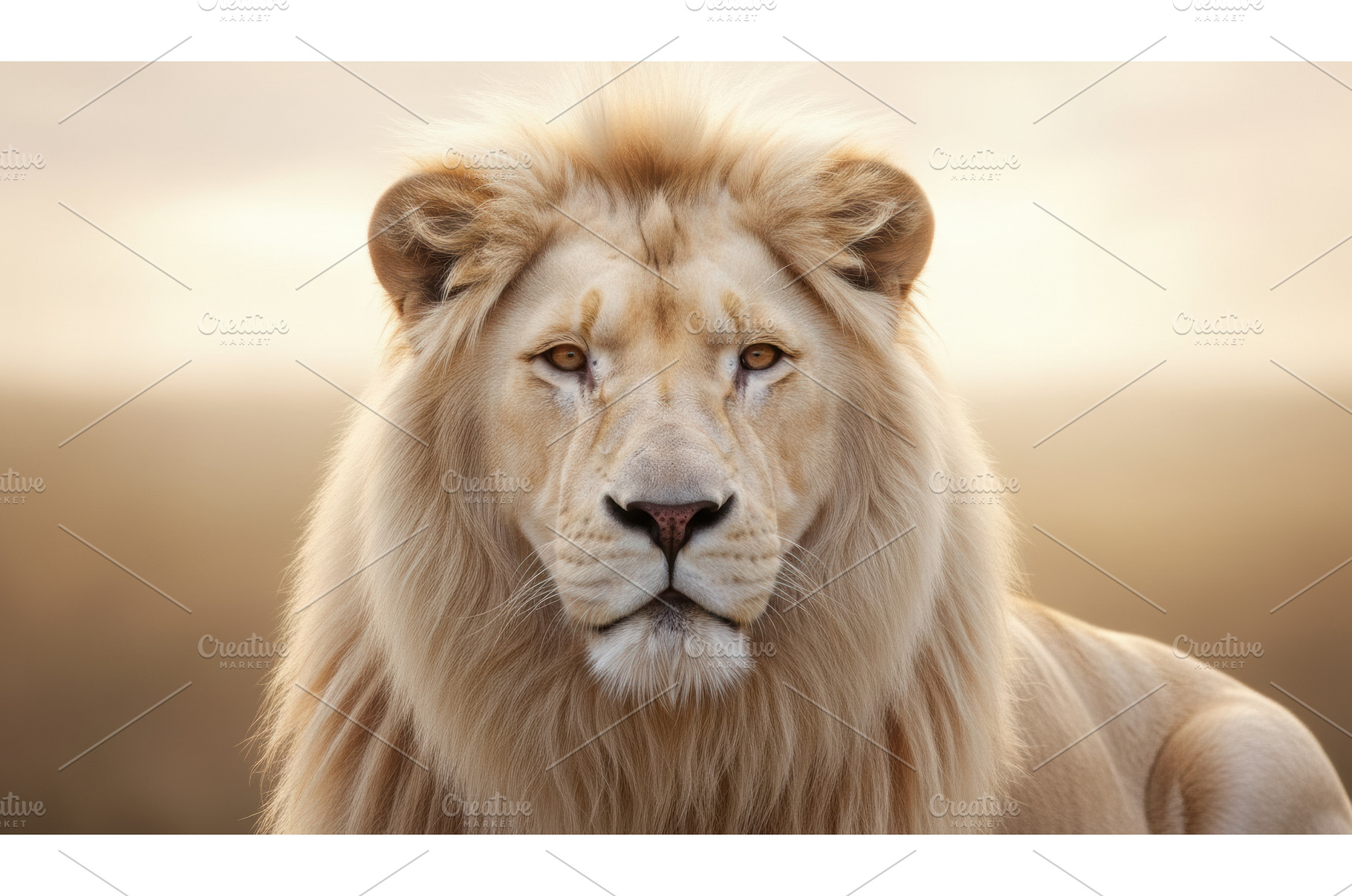 A majestic pale toned lion facing, an Animal Photo by Igor Tichonow