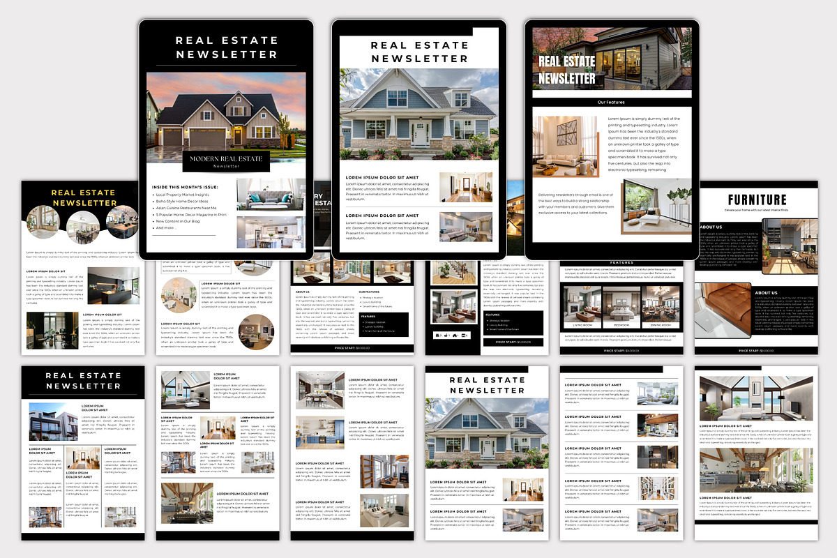 Real Estate Newsletter Template, a Print Template by Designmela01 (Photo 5 of 10)