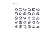 Weather Icon Set, an Outline Icon by microstd (Thumbnail 2 of 3)