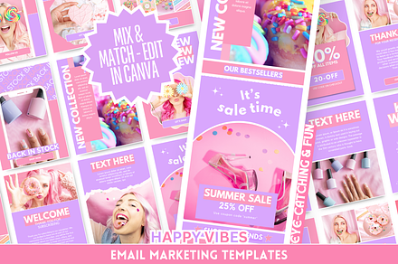 Happy Vibes Email Templates, an Email Template by SunshineStudioBoutique