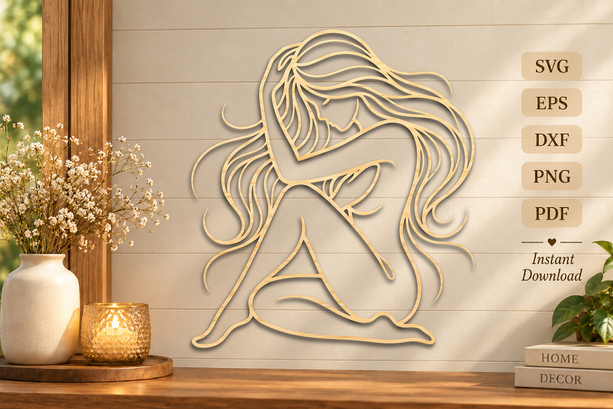 Elegant Woman Laser Cut SVG, an Object Graphic by DreamCafeArt (Photo 1 of 4)