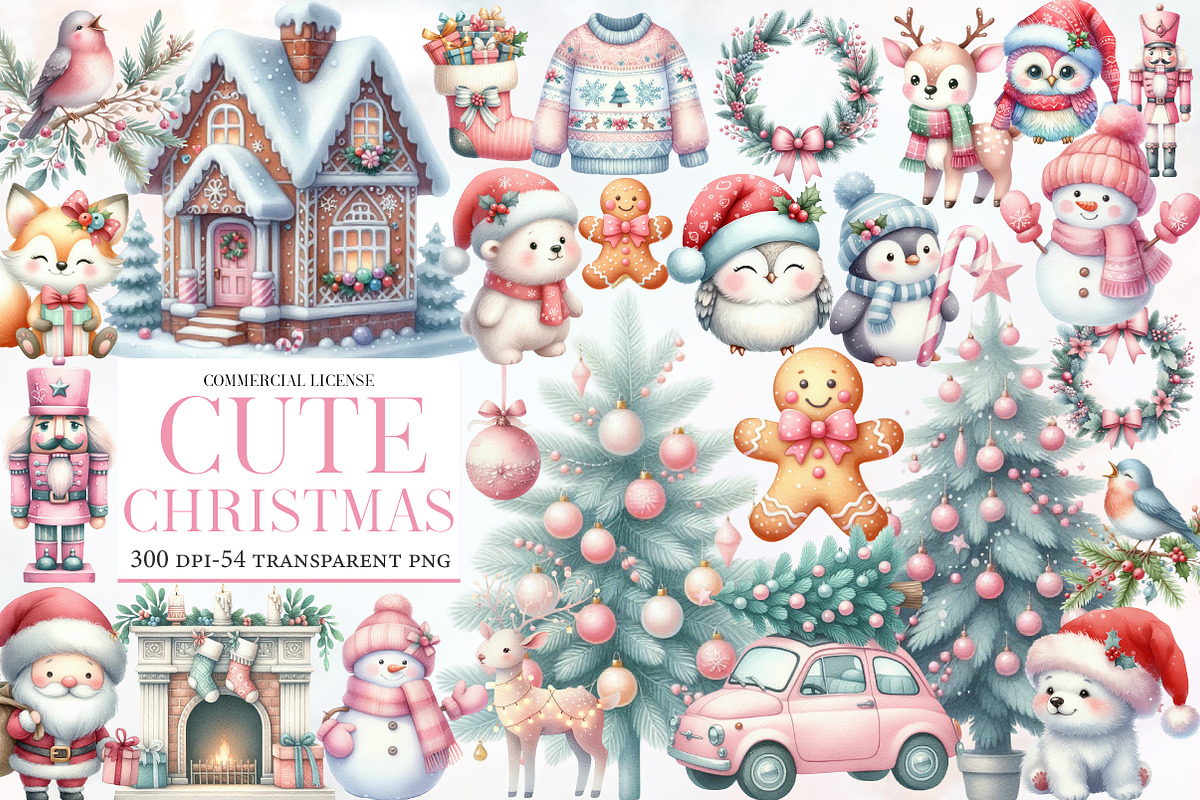 Cute Christmas clipart, an Illustration by Designworld (Photo 1 of 6)