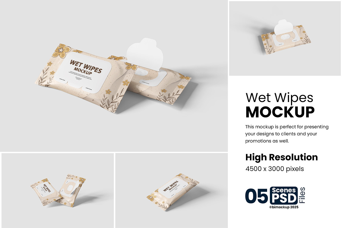 Wet Wipes Mockup, a Product Mockup by bimockup (Photo 1 of 6)