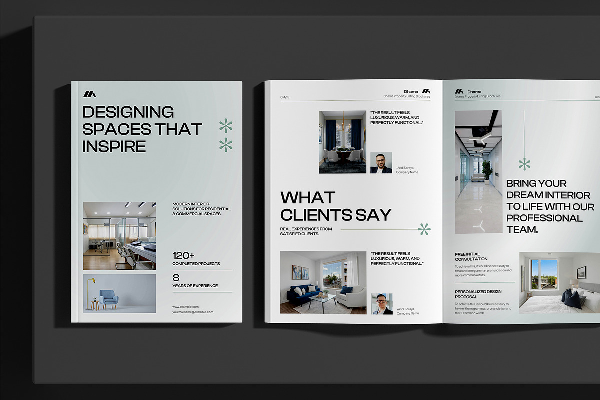 White Interior Designer Brochure, a Brochure Template by Neermana (Photo 2 of 11)