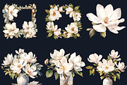 Watercolor Magnolia Flowers Set, a Decorative Illustration by GiraffeCreative (Thumbnail 6 of 8)