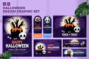 Halloween Design Graphic Set V13