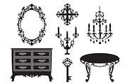 Baroque interior set, a Decorative Illustration by El Design (Thumbnail 1 of 3)