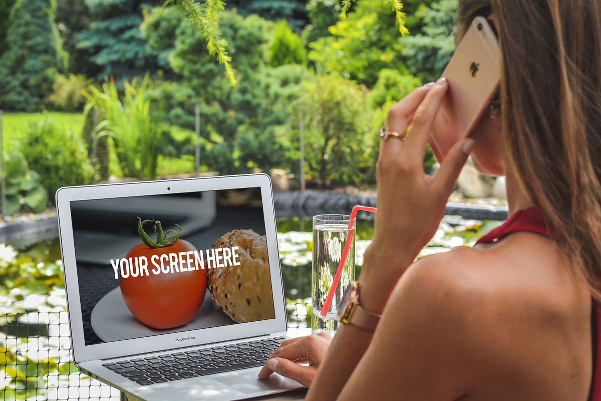 10 Mockups MacBook (pics+PSD), an iPhone Mockup by tydla (Photo 4 of 12)