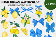 Amalfi Lemon Watercolor Clipart PNG, a Food Illustration by PatternPalette (Thumbnail 2 of 3)