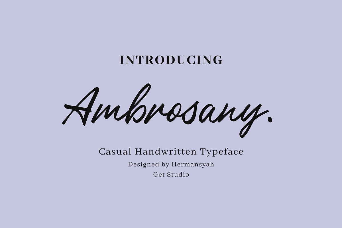 Ambrosany Script, a Script Font by Get Studio (Photo 1 of 14)