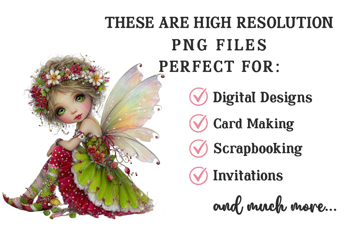 Whimsical Christmas Fairy Clipart, an Illustration by OK Design (Photo 4 of 6)