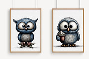 Whimsical Baby Snowy Owl Clipart, an Illustration by Libby Wishes (Thumbnail 6 of 9)