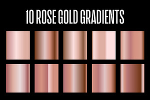10 Metallic Rose Gold Gradients .AI