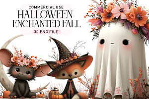 Enchanted Halloween Fall Clipart, a Seasonal Illustration by Daily.Designs