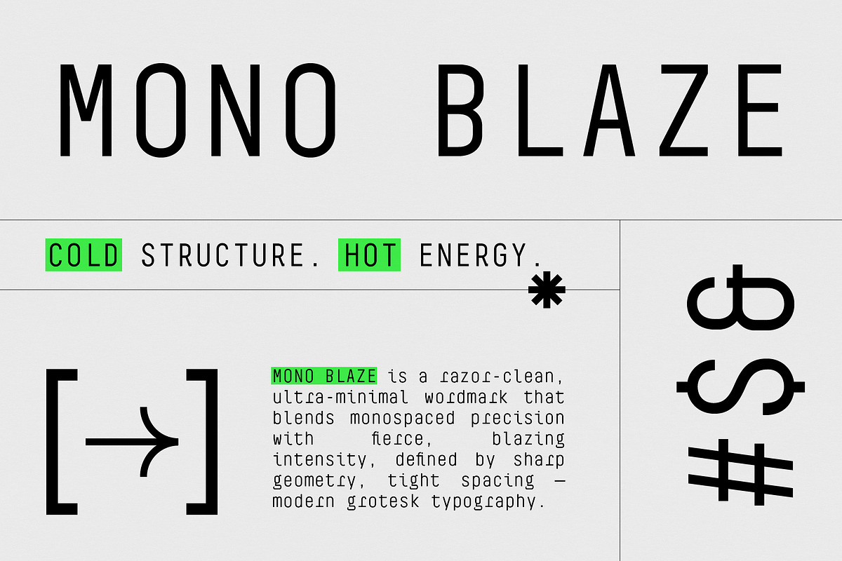 Mono Blaze, a Sans Serif Font by graphicook (Photo 6 of 10)
