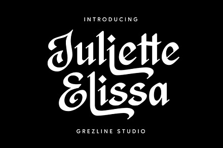 Juliette Elissa – Blackletter Font, a Blackletter Font by Grezline Studio