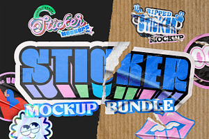 Sticker Mockup Combo, a Product Mockup by mockstar