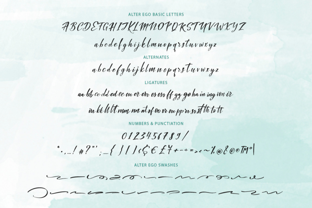 Alter Ego duo font + 2 extra fonts., a Script Font by Red Ink (Photo 10 of 11)
