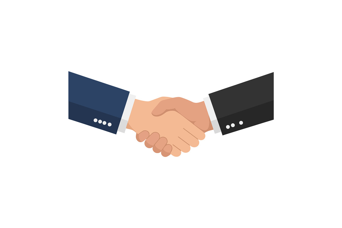 Two hands shaking in a professional, an Illustration by designvectx
