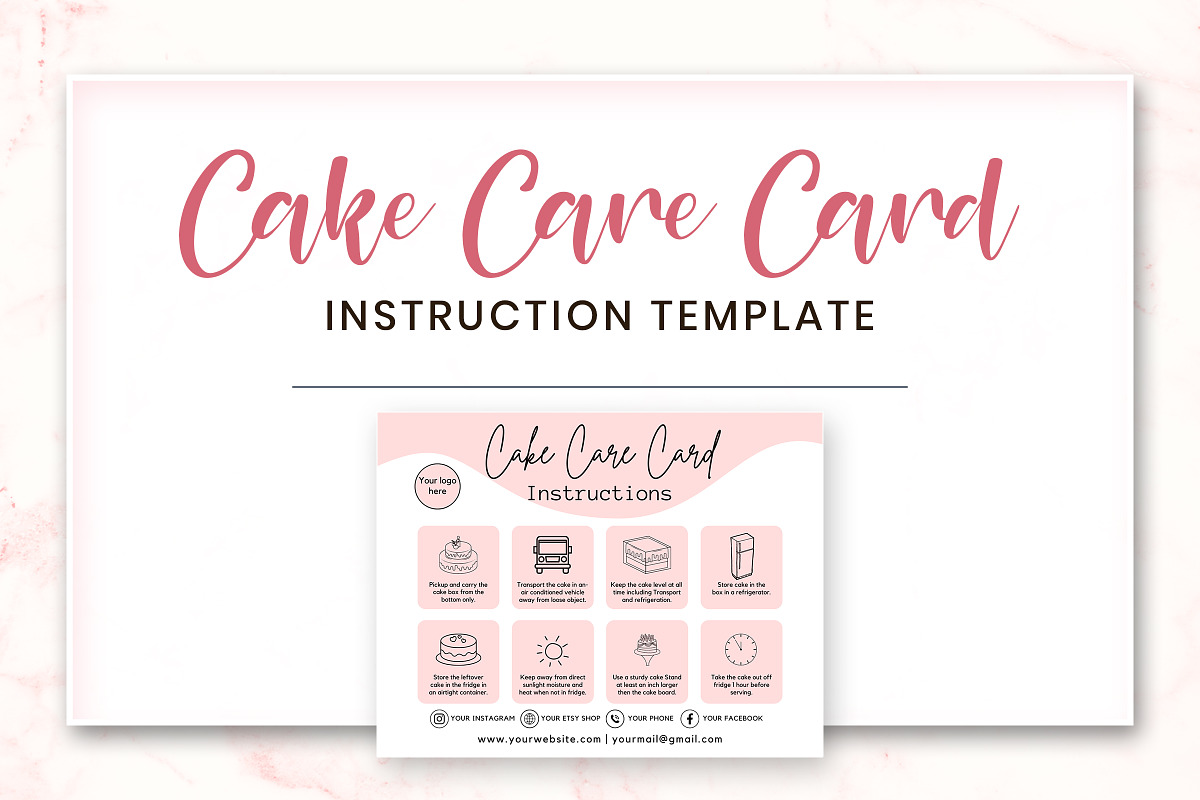 Cake Care Instruction Template, a Design Template by Snapybiz (Photo 5 of 12)