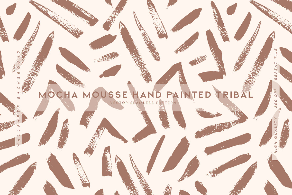 Mocha Mousse Hand Painted Tribal, a Wallpaper Graphic by MalyskaStudio (Photo 1 of 6)
