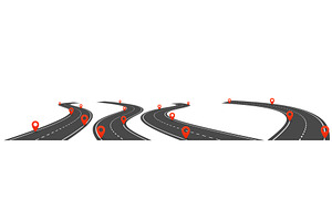 Winding highway road, infographic 3D, a Transportation Illustration by art PVP - market