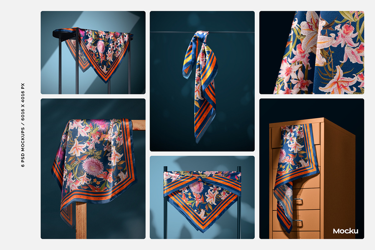 Silk Scarf Mockup - Studio series 03, an Apparel Mockup by Mocku (Photo 11 of 13)
