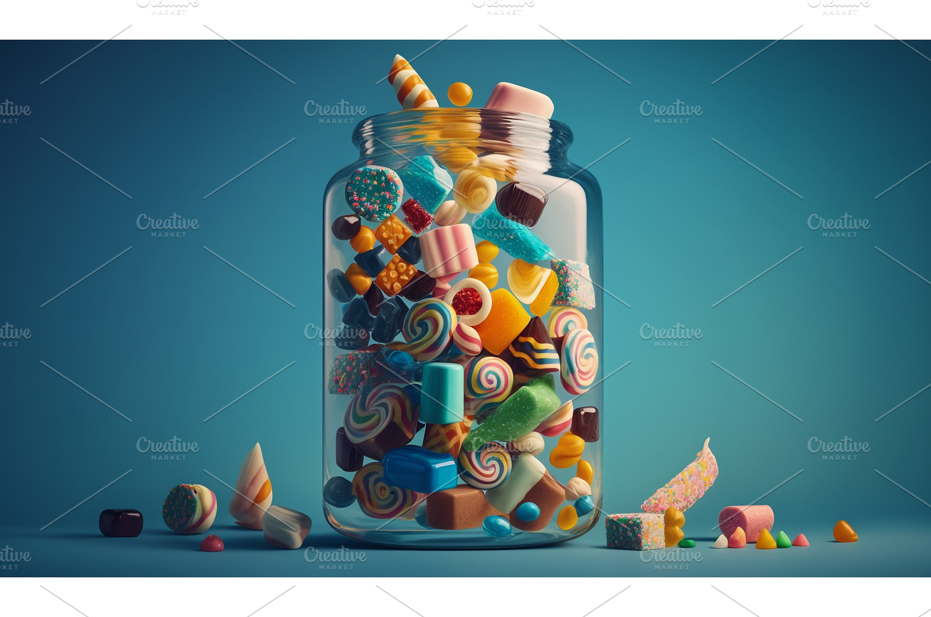 Numerous candies of various shades, a Food & Drink Photo by yanadjana