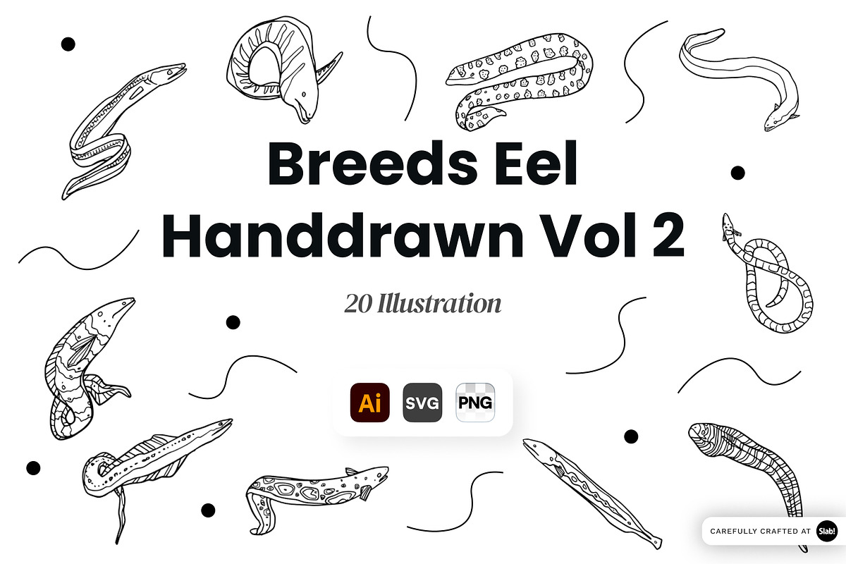 Breeds Eel Handdrawn Vol 2, an Animal Illustration by SLAB! Design (Photo 1 of 3)