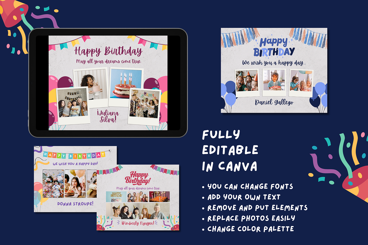 Birthday Photo Collage Templates, a Templates & Theme by TemplateCastleStore (Photo 8 of 9)