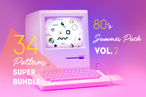 Geometric 80's style patterns, Vol.2