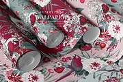 Crimson Aviary - Seamless Pattern, a Pattern Graphic by YARROO (Thumbnail 7 of 10)