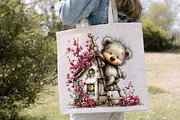 Whimsical Spring Teddy Bear Clipart, an Illustration by Canvas Craft (Thumbnail 7 of 7)