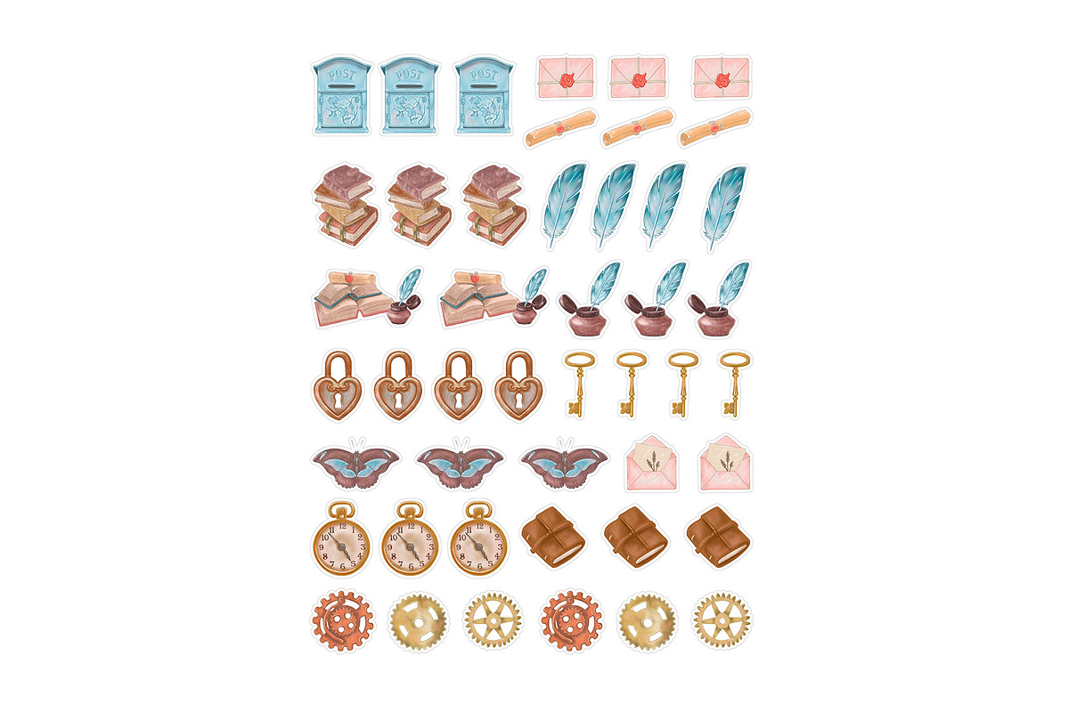 Vintage Planner Stickers Collection, a Design Template by DigitalDesignAI (Photo 5 of 11)