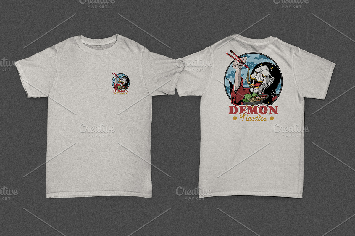 Japanese Demon Eating Ramen Emblem, a Branding & Logo Template by Judsart (Photo 2 of 3)