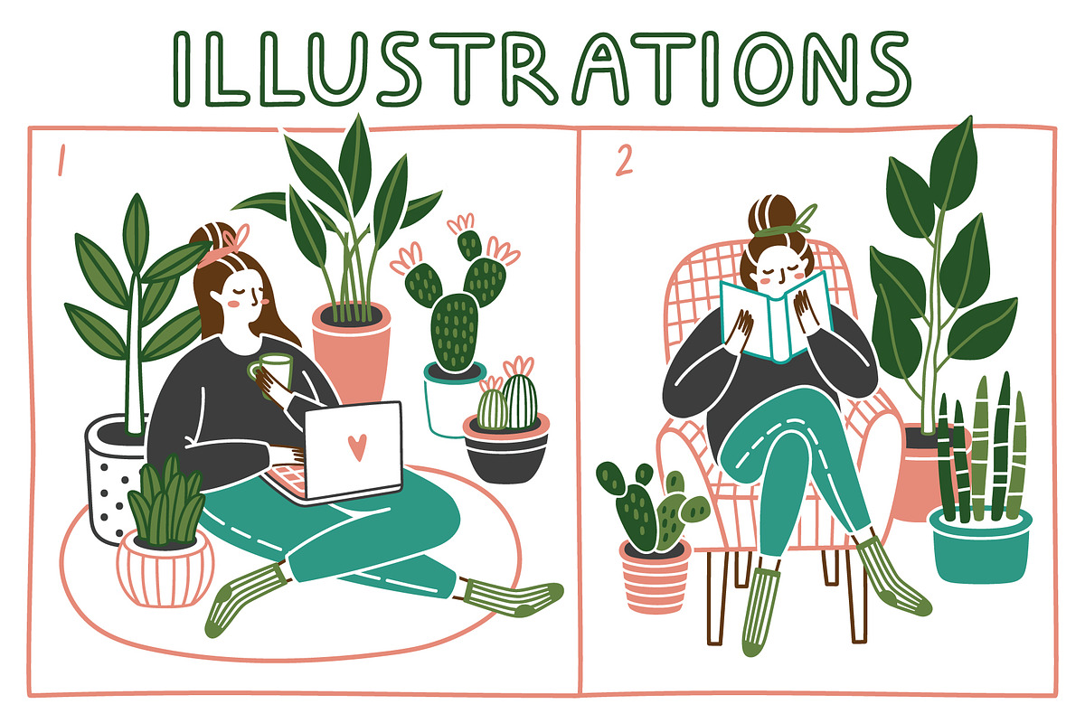 HOMEPLANTS | clip arts collection, a Decorative Illustration by Nastya Tkachova (Photo 9 of 11)