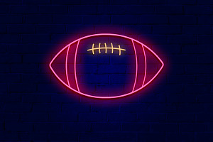 American Football Neon Sign Editable, a Layer Style Add-On by TrueVector