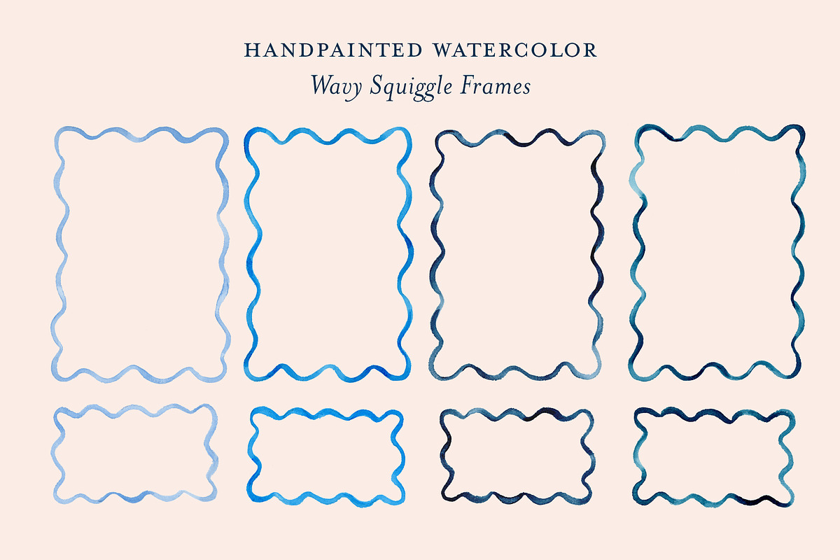 Watercolor Squiggle Wavy Frame, a Decorative Illustration by Lavender And Sea (Photo 1 of 6)