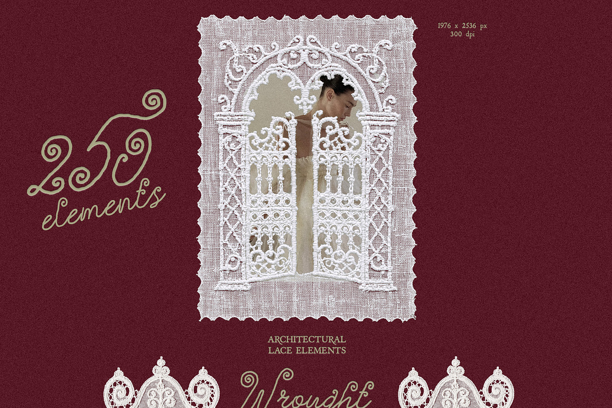 Wrought in Lace: 250 PNG Elements, an Object Graphic by Purple (Photo 3 of 14)