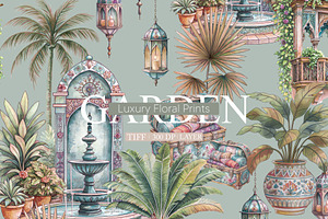 Moroccan Garden Seamless Pattern