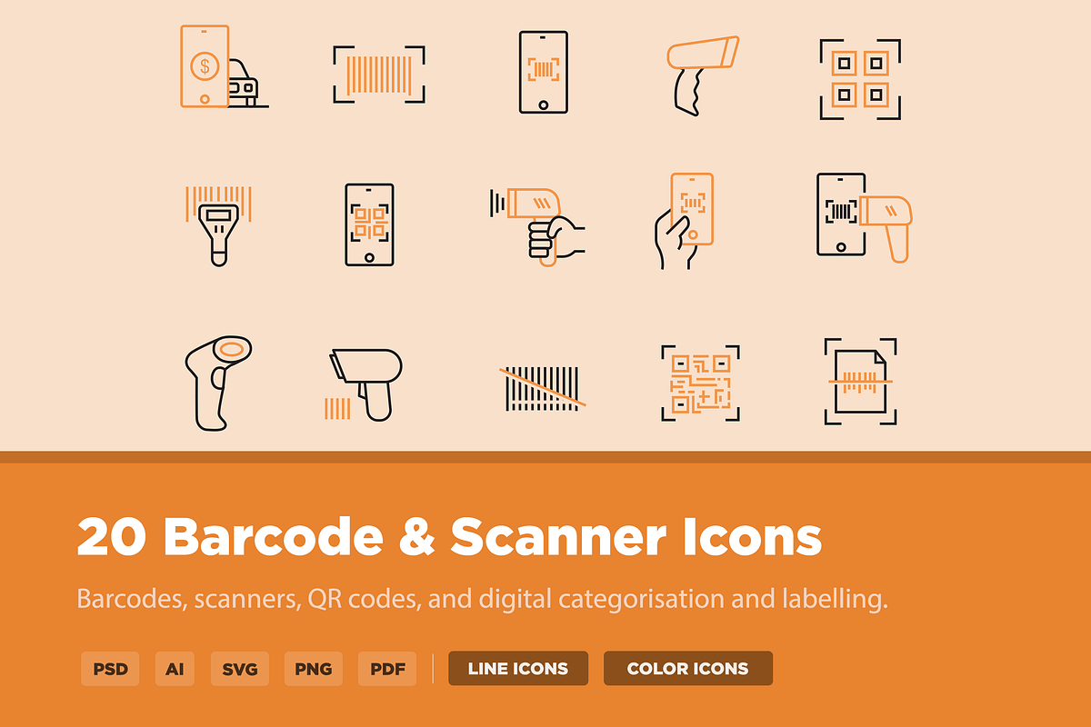 20 Barcode Scanner Icons, an Icon by Creative VIP (Photo 1 of 5)