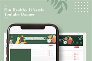 Fun Healthy Lifestyle Youtube Banner, a Social Media Template by AM studio (Thumbnail 3 of 4)
